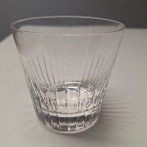 Crystal‎ Maastricht Holland Rock Glass Short 3.5 Inch Clear Vertical Lines